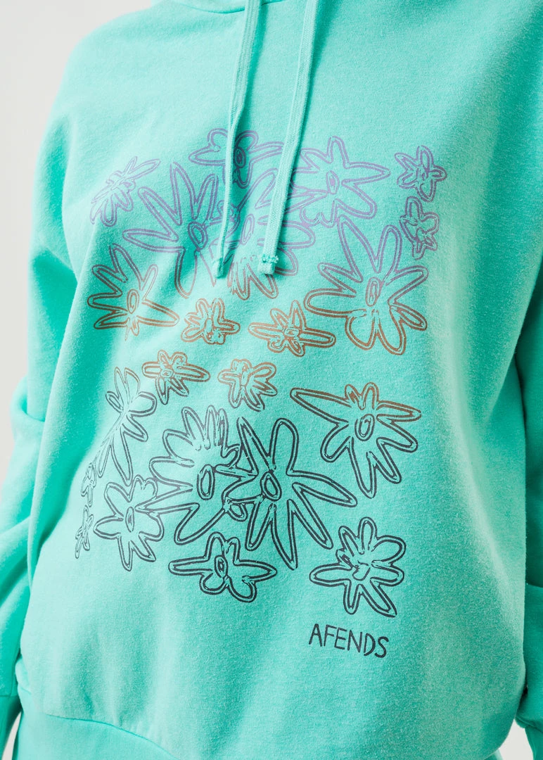 Afends Womens Ava - Hemp Graphic Hoodie - Mint Clothing 2 Afends Womens Ava - Hemp Graphic Hoodie - Mint Clothing