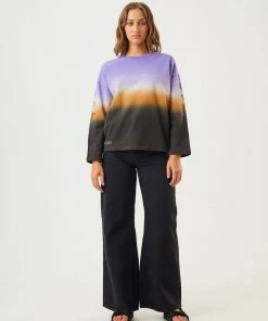 Afends Womens Fixative - Hemp Crew Neck Jumper - Plum