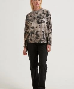 Clothing Afends Womens Real Time - Organic Weighted Long Sleeve T-Shirt - Bone