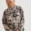 Clothing Afends Womens Real Time - Organic Weighted Long Sleeve T-Shirt - Bone