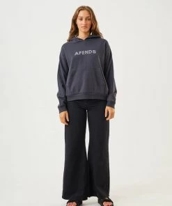 Afends Womens Glits - Recycled Hoodie - Charcoal