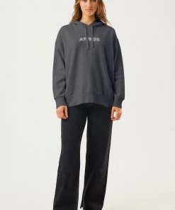 Afends Womens Dua - Recycled Hoodie - Charcoal Clothing