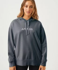 Afends Womens Dua - Recycled Hoodie - Charcoal Clothing