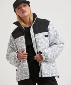 Afends Womens Ava - Recycled Puffer Jacket - Charcoal 8 Afends Womens Ava - Recycled Puffer Jacket - Charcoal