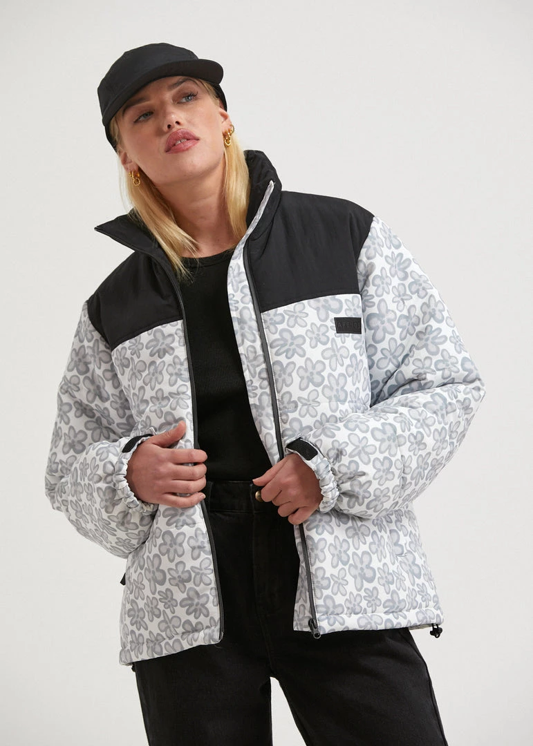 Afends Womens Ava - Recycled Puffer Jacket - Charcoal 3 Afends Womens Ava - Recycled Puffer Jacket - Charcoal