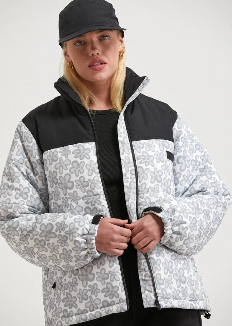 Afends Womens Ava - Recycled Puffer Jacket - Charcoal 4 Afends Womens Ava - Recycled Puffer Jacket - Charcoal