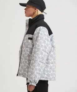 Afends Womens Ava - Recycled Puffer Jacket - Charcoal 10 Afends Womens Ava - Recycled Puffer Jacket - Charcoal