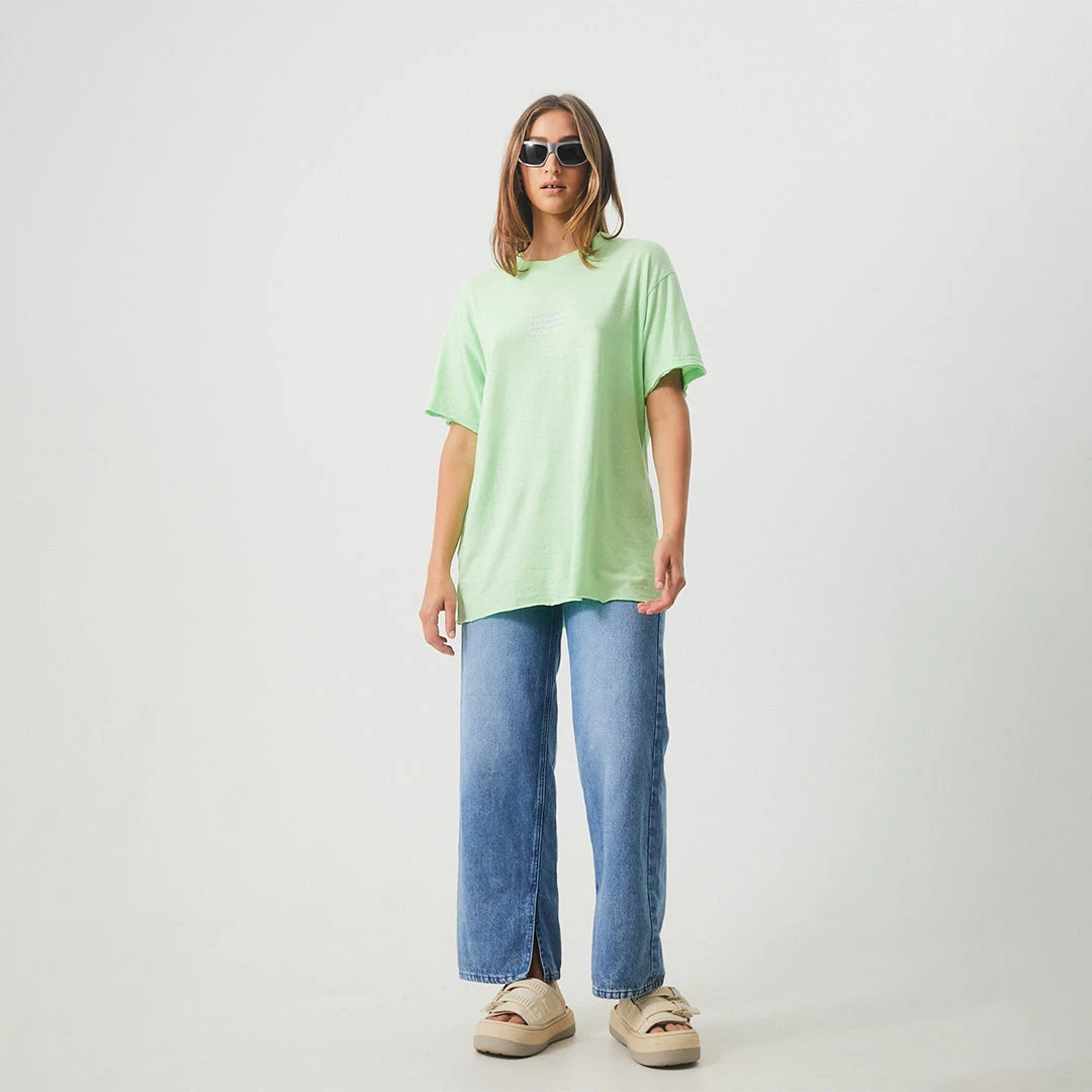 NEW ARRIVALS Afends Womens Elation - Hemp Oversized T-Shirt - Lime Green 6 NEW ARRIVALS Afends Womens Elation - Hemp Oversized T-Shirt - Lime Green