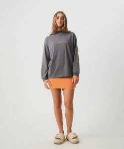 Afends Womens Luxury - Recycled Long Sleeve T-Shirt - Steel NEW ARRIVALS