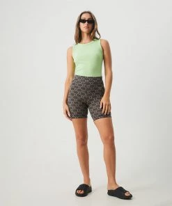 NEW ARRIVALS Afends Womens Milla - Hemp Ribbed Singlet - Lime Green