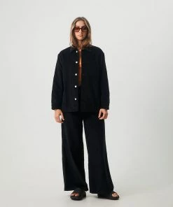 Afends Womens Night Away - Hemp Corduroy Puffer Jacket - Black 11 Afends Womens Night Away - Hemp Corduroy Puffer Jacket - Black