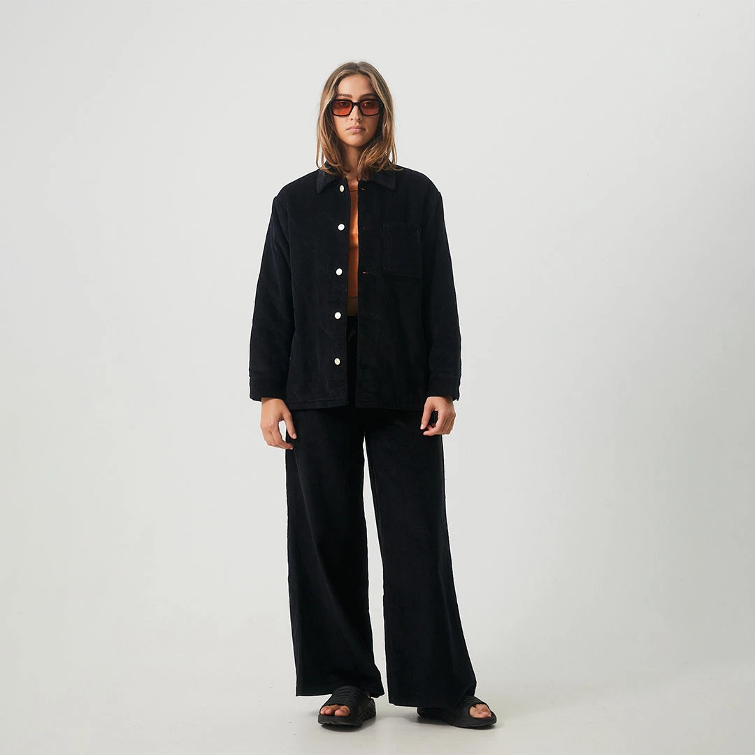 Afends Womens Night Away - Hemp Corduroy Puffer Jacket - Black 6 Afends Womens Night Away - Hemp Corduroy Puffer Jacket - Black