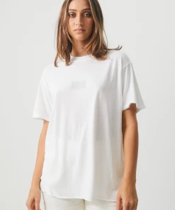 NEW ARRIVALS Afends Womens Elation - Hemp Oversized T-Shirt - White