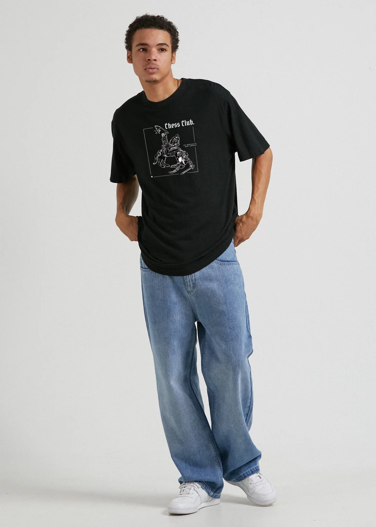 Afends Mens Chess Club - Hemp Retro Fit Graphic T-Shirt - Black 2 Afends Mens Chess Club - Hemp Retro Fit Graphic T-Shirt - Black