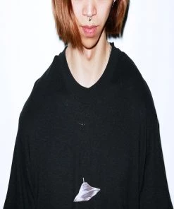 Clothing Afends Unisex Experiment - Unisex Hemp Retro Graphic T-Shirt - Black