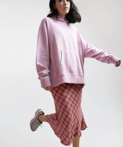 Afends Womens Remi - Hemp Oversized Hoodie - Smokey Pink Clothing 11 Afends Womens Remi - Hemp Oversized Hoodie - Smokey Pink Clothing