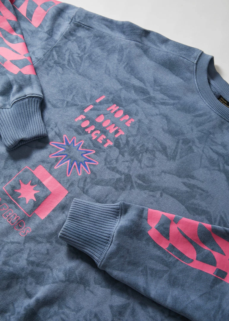 Afends Womens All Or Nothing - Hemp Slouchy Crew - Storm 6 Afends Womens All Or Nothing - Hemp Slouchy Crew - Storm